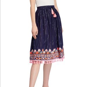 Pure Nordic Biba Tassel Embroidered Boho Skirt L